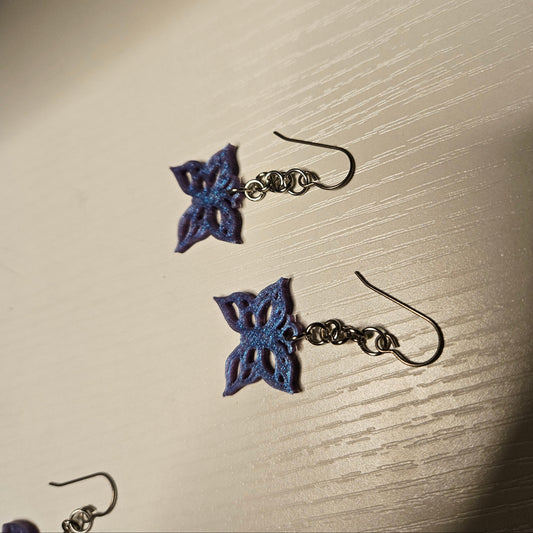 Butterfly Earrings with Holographic Print