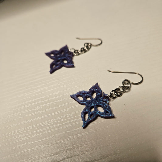 Butterfly Earrings with Holographic Print